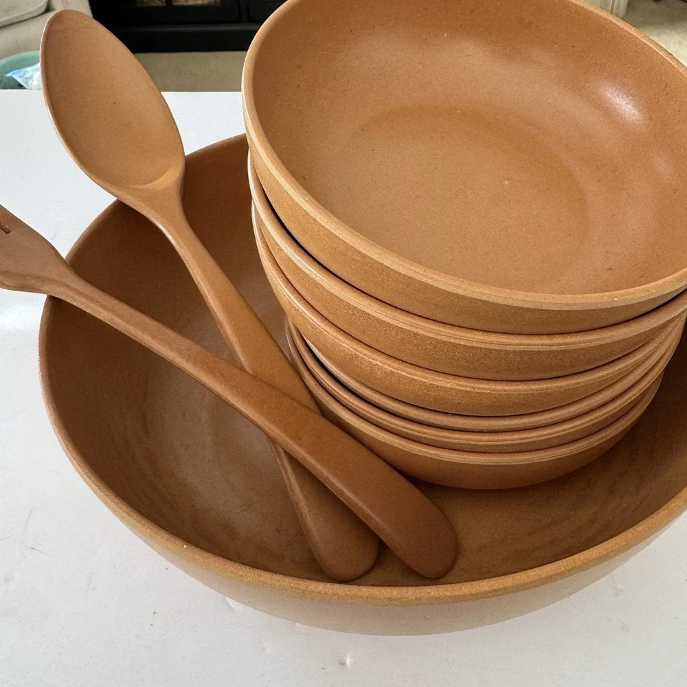 ELLINGERS Vintage Agatized Wood Serving Bowl Salad Bowls & Utensils Sheboygan WI